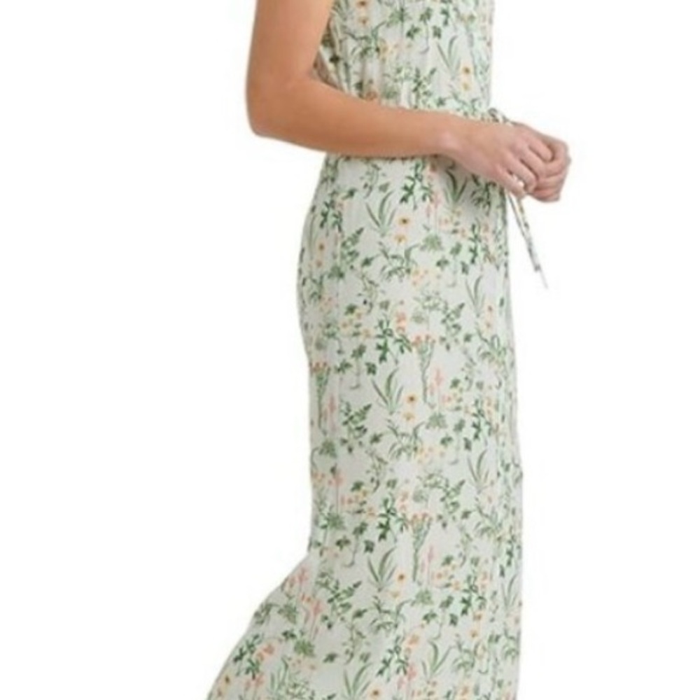 Lucky Brand Womens Sleeveless Scoop Neck Tie Waist Maxi Dress Size Medium
